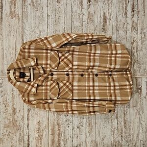 Love Tree - Tan/White - Buffalo Plaid - Shacket -